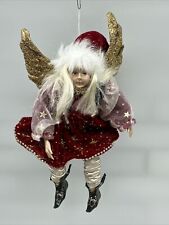 Vintage Victorian Fairy Holiday Doll Christmas Ornament Figurine 9” RARE picture