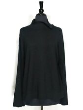 Akris Punto Black Long Sleeve Button High Neck Pullover Sweater Size 14 picture