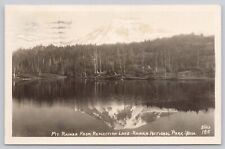 Vtg Post Card- RPPC-Mt. Rainer State Park from Reflection Lake- B21 picture