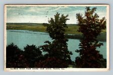 Peoria IL, Illinois River From Grand View Drive Illinois c1924 Vintage Postcard picture