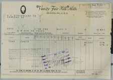 1943 Vanity Fair Silk Mills Reading PA Invoice R.F. Strickland Co. Concord GA158 picture