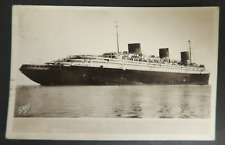 SS Normandie French 1935 Gaby Artaud Transatlantic Postcard RPPC Ocean Liner picture