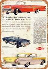 Metal Sign - 1958 Chevrolet Impala Bel Air Corvette - Vintage Look Reproduction picture