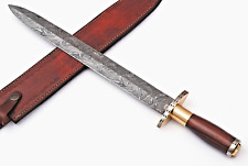 Macedonian Army Damascus Sword Custom Made - Hand Forged Damascus Steel 1664 picture
