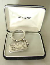 ALFANI Ticket ADMIT 1 THIRD MILLENNIUM Silvertoned Keychain Made in USA NEW NIB picture