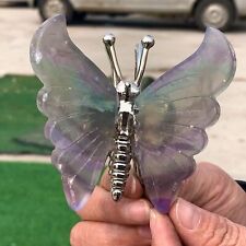 142G Natural Colour Fluorite Handcarved butterfly Crystal Specimen picture