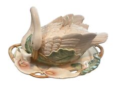 Vintage Fitz And Floyd Swan Calla Lily Tureen Cover Ladle 1987 tray READ picture