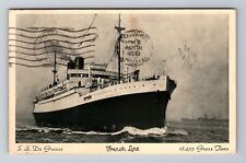 SS De Grasse, French Line, Ship, Transportation, Vintage c1939 Souvenir Postcard picture