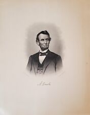 1860s President Abraham Lincoln Original 10x12 Buttre Pencil Etching Brady Photo picture