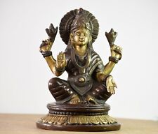 8 Inches Bronze Goddess Lakshmi Statue Figurine Hand Carved Home Decor Sculpture picture