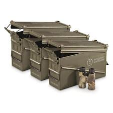 U.S. Military Surplus Waterproof PA120 40mm Ammo Can, 3 Pack, Used picture