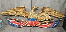 Vintage Cast Aluminum American Eagle Wall Plaque Mount Hanging Shield Patriotic picture