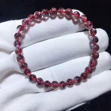6.1mm Genuine Natural Red Super 7 Seven lepidocrocite Quartz Beads Bracelet picture