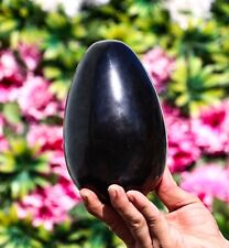16CM Natural Black Tourmaline Metaphysical Spirit Chakra Healing Stone Egg picture