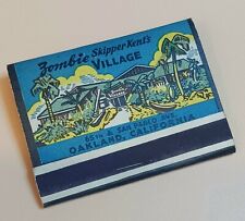 RARE Vintage Tiki Skipper Kent's Zombie Village Oakland Calif. Full Matchbook picture