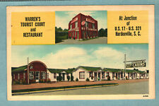 Postcard Warren's Tourist Court Restaurant Hardeeville South Carolina  SC c 1951 picture