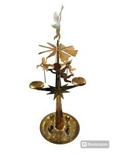 Vintage Brass Christmas Angel Candle  Brass Chime Windmill picture