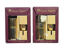Vintage Etienne Aigner Brass Perfume Parfume Toilette Atomizer w/ Pour Funnel x2 picture