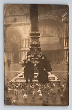 1922 RPPC Feeding Pigeons at Coloumbi di Piazza San Marco Venice Italy Postcard picture