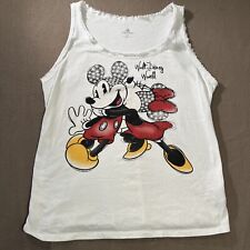 Disney Parks Women's Tank Top XL Mickey Minnie Mouse Disney World Sequins Frayed picture