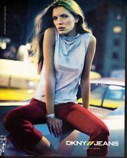 Vintage print ad advertisement Fashion DKNY Jeans Red Molded Denim Pretty Girl picture