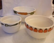 NWT Crate & Barrel Vera Neumann Vintage Designs on 3 Piece Ceramic Prep Bowl Set picture
