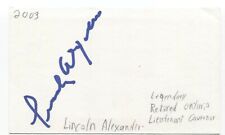 Lincoln Alexander Signed 3x5 Index Card Autographed Signature Politician picture