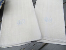 Towels Two Linen Monogram GJ Hand Guest Tea Kitchen Towel Dish Cloth Sweden picture