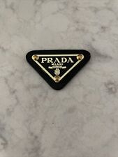 Prada Milano Logo Small Button Plate Metal Emblem Triangle Plate Black/Gold picture
