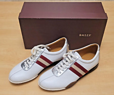 New BALLY Switzerland Men  Textile-Stripe Leather Sneakers ~ 8.5D US picture