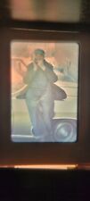 KD08 35MM SLIDE Americana photo Photograph MAN LEANING ON CAR PLAYS HARMONICA picture