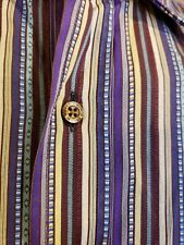 ETRO Italy LS Button Up Shirt Multi Color Striped Mens 40 picture
