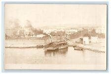 c1920's A Tunisian Ferry Boat Scene Dock RPPC Photo Unposted Antique Postcard picture