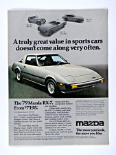 1979 Mazda RX 7 Vintage Great Value Silver Original Print Ad 8.5 x 11