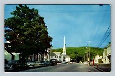 Stowe VT-Vermont, Main Street Vintage Souvenir Postcard picture