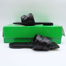 Bottega Veneta Lido Flat Intrecciato Leather Sandals in Black - Size EU 40 picture