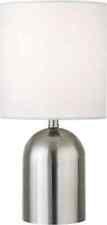 Meyer&Cross Talbot 13.25 in. Brushed Nickel/White Mini Lamp with Fabric Shade picture