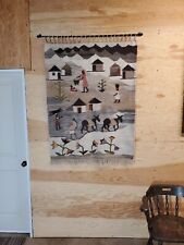 Vintage African Lesotho Hand Dyed And Woven- Wool / Mohair Large Wall Tapestry  picture
