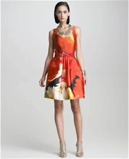$2K Oscar de la Renta silk printed dress sz 6 M S picture