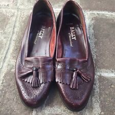 BALLY Kilt Tassel Apron Toe Loafers Savona Brown Leather Shoes 5194214 Mens10.5M picture