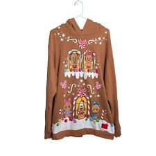 Disney Loungefly Gingerbread House Hoodie Women's 2X Brown Christmas picture