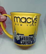 Macy's New York Embossed 3D Coffee Mug Cup Black & Gold Souvenir Collectible picture