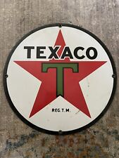 Vintage Original Texaco Motor Oil Gasoline Gas Porcelain Sign  picture