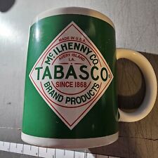 Vintage Tabasco Coffee Mug Cup White & Green McIlhenny Brand Hot Sauce Promo picture
