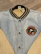 Vintage Mickey Mouse 1928 League Mens Size XXL Denim Varsity Jacket 2XL 90’s picture
