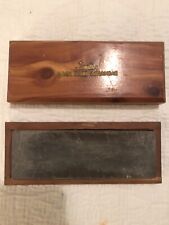 Vintage Black Smith’s Abrasive Hard Arkansas Oil Stone in Wooden Base Box picture