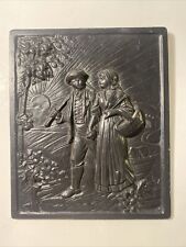 Vintage Cast iron plate relief decorative oven HAAS + SON fireplace rarity 1979 picture