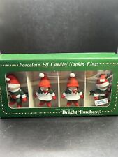 Vintage 1985 Bright Touches Porcelain Elves candle/napkin ring/holder picture