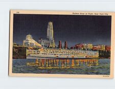 Postcard Hudson River at Night New York City New York USA picture