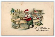 1916 Christmas Santa Claus Workshop Toys Horicon Wisconsin WI Embossed Postcard picture